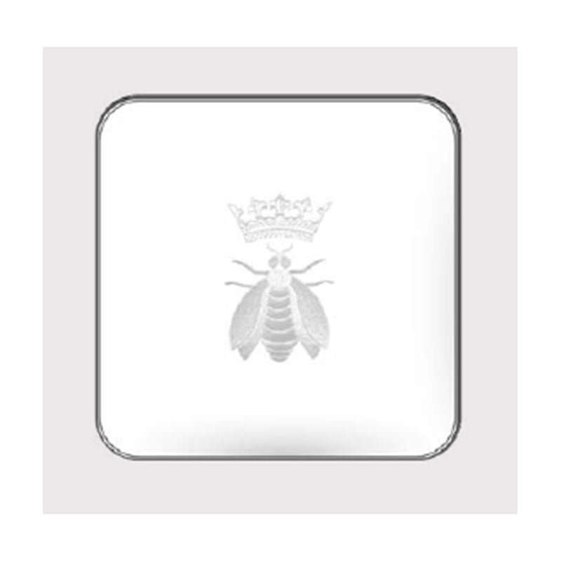 Natur Art metallic Ape Regina White with silver embroidery