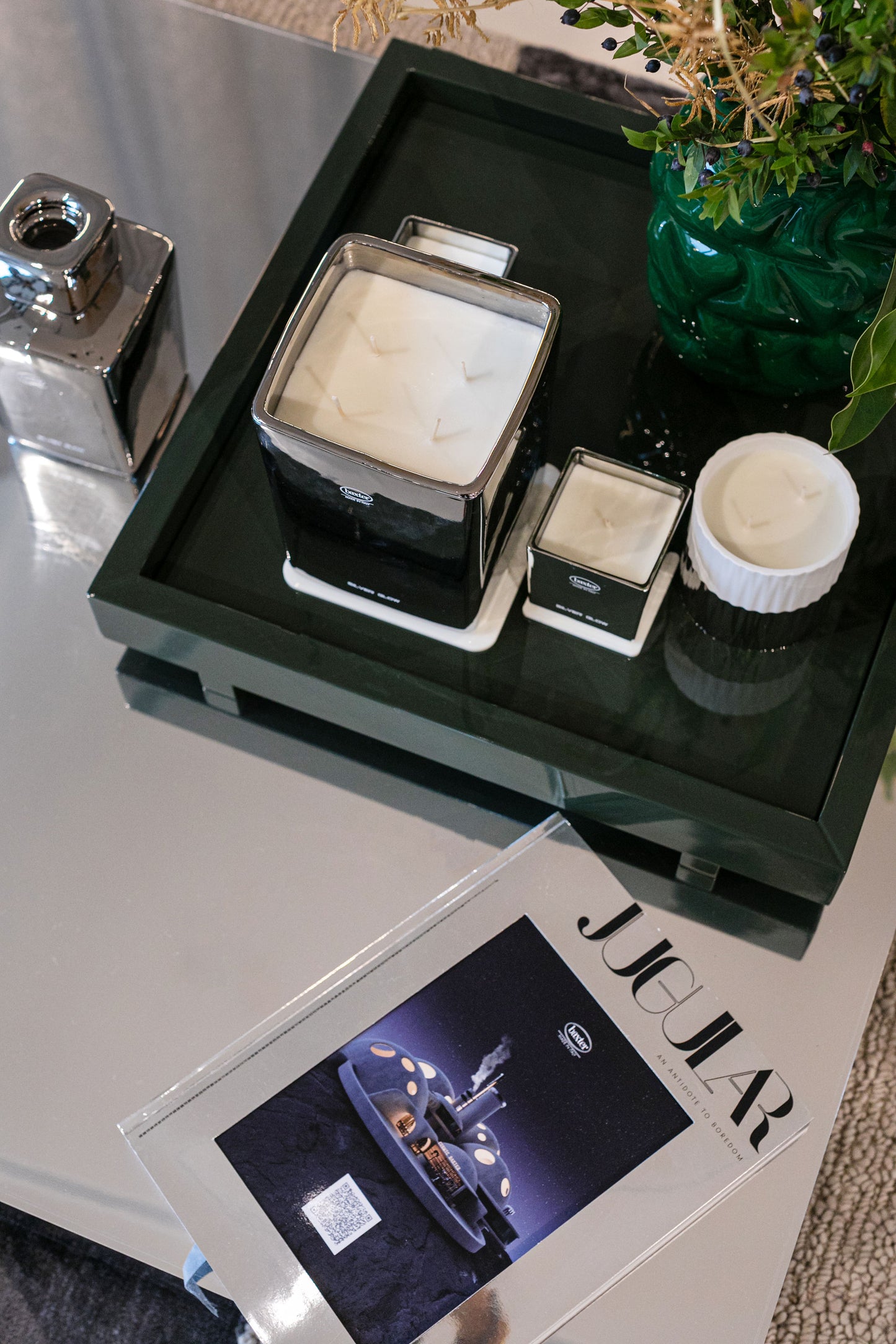 Candle SILVER GLOW square l