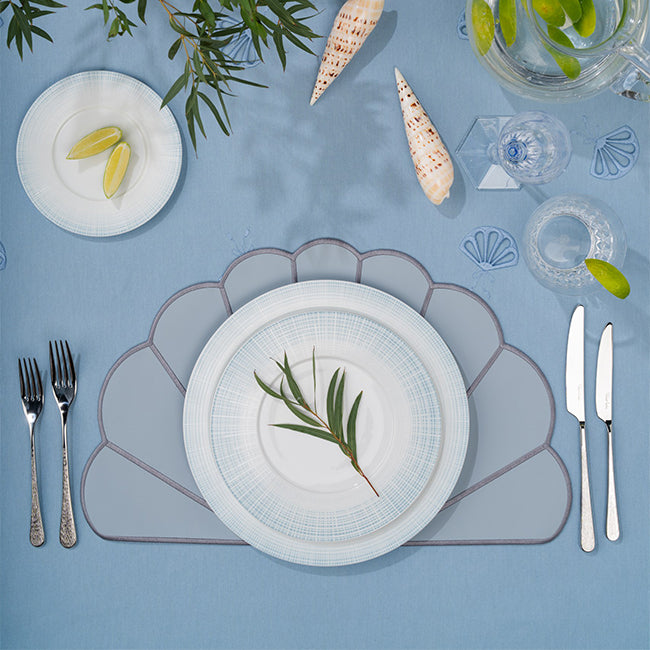 Saint-Jacques Faux Leather Blue-Grey