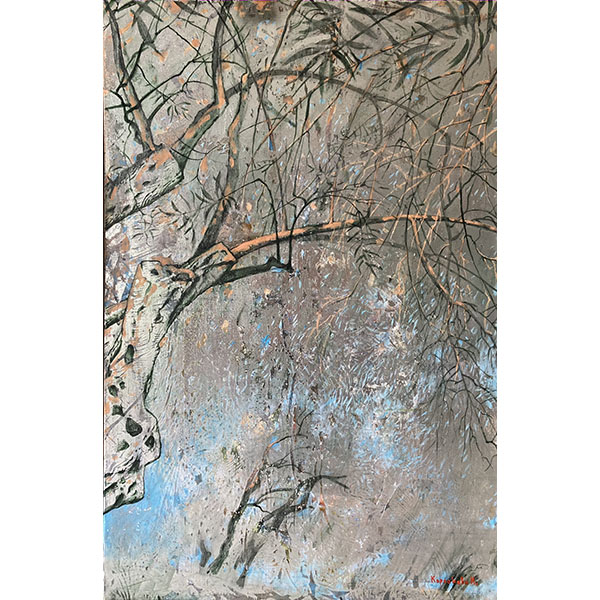 Paintings Irina Korsakova Olive grove, Silver 1 dyptich