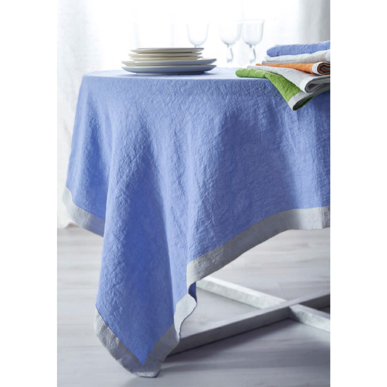 Set 4 napkins Mastro Raphael Day by day Light grey with white border