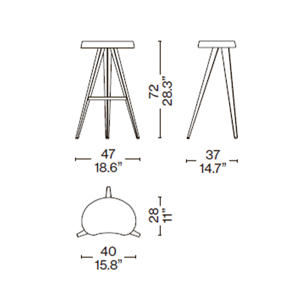 Chairs Cassina Mexique Stool