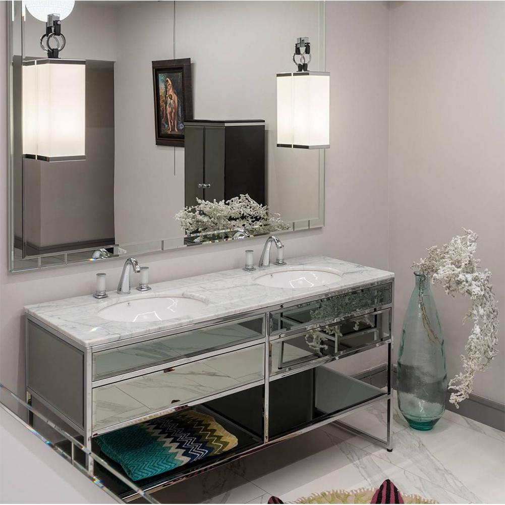 Bathroom Oasis Console with basins Academy Specchio fumè